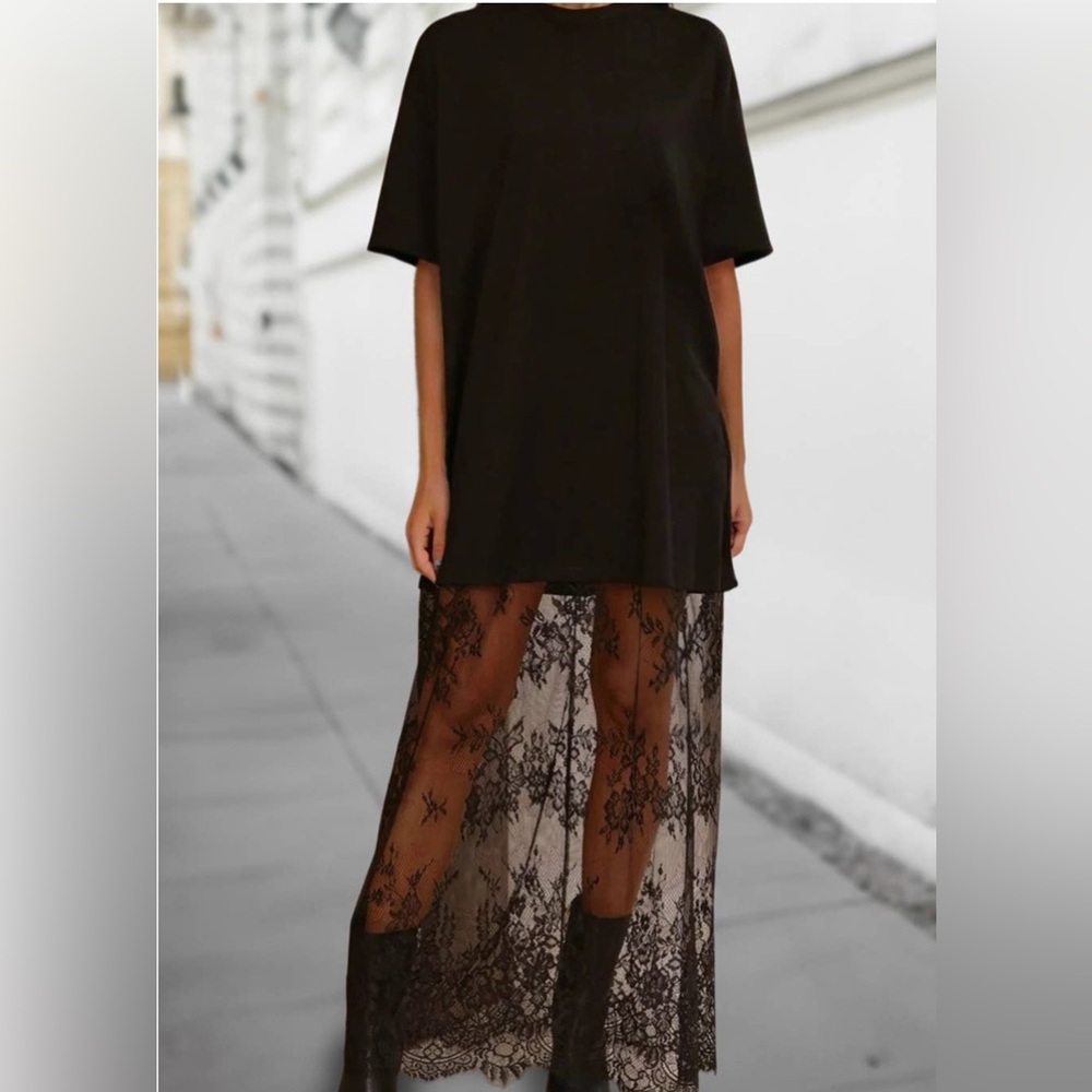 Black Lace Overlay Dress
